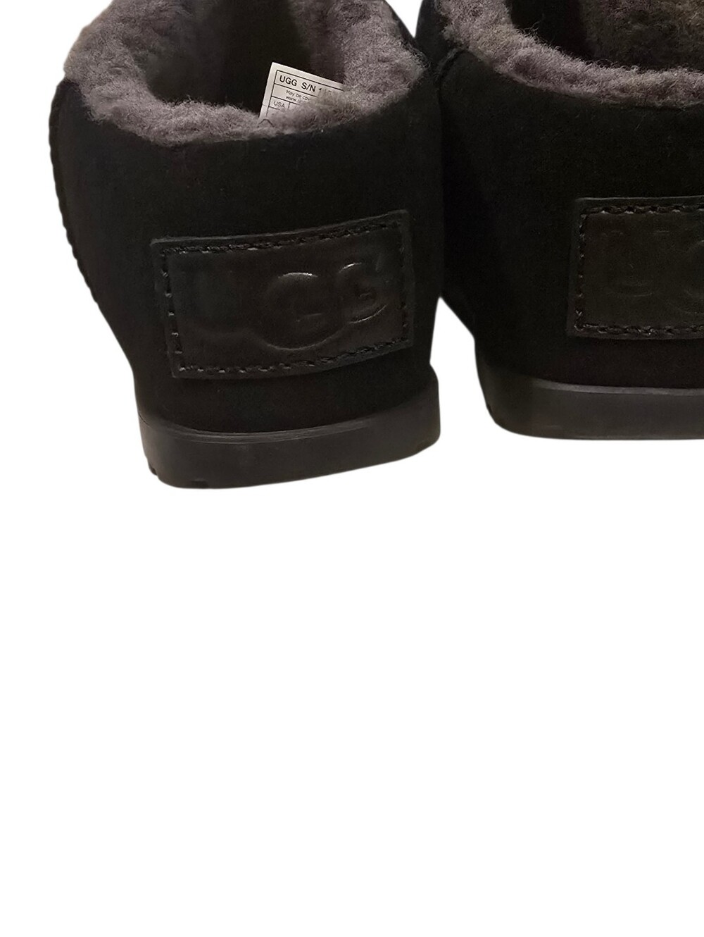 UGG Pumped Slides Black 8 1158215 Suede New - Picture 6 of 9